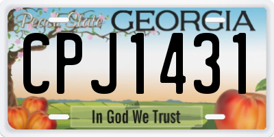 GA license plate CPJ1431
