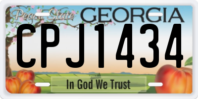 GA license plate CPJ1434
