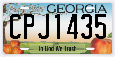 GA license plate CPJ1435