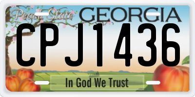 GA license plate CPJ1436
