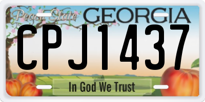 GA license plate CPJ1437