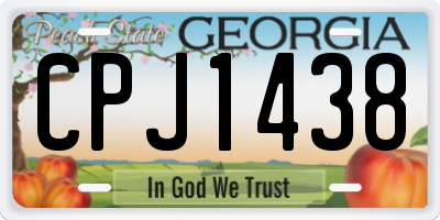 GA license plate CPJ1438