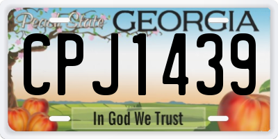 GA license plate CPJ1439