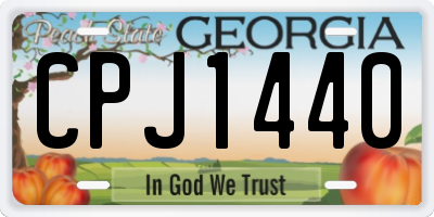 GA license plate CPJ1440