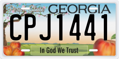 GA license plate CPJ1441