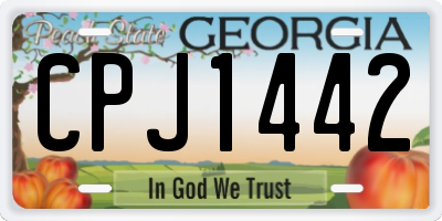 GA license plate CPJ1442
