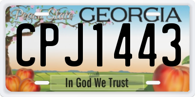 GA license plate CPJ1443