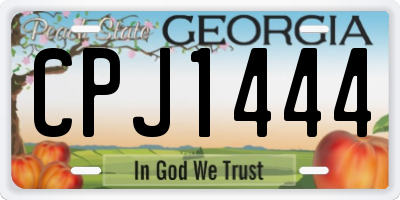 GA license plate CPJ1444