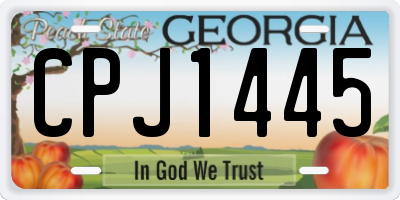 GA license plate CPJ1445