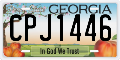 GA license plate CPJ1446