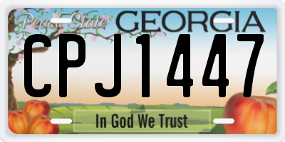 GA license plate CPJ1447