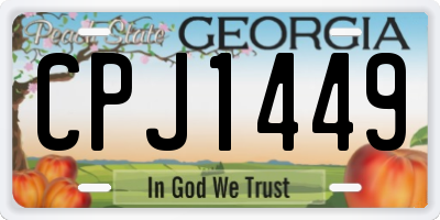 GA license plate CPJ1449