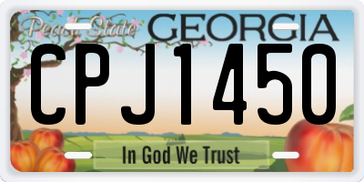 GA license plate CPJ1450