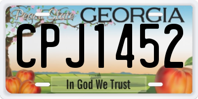 GA license plate CPJ1452