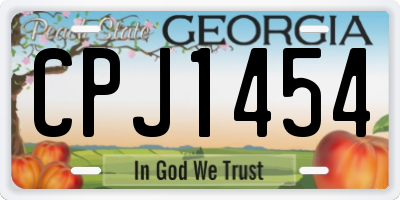 GA license plate CPJ1454