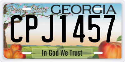 GA license plate CPJ1457