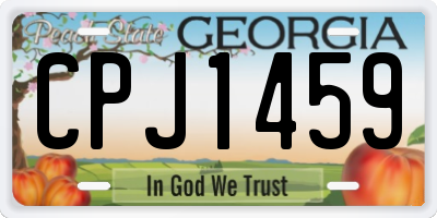 GA license plate CPJ1459