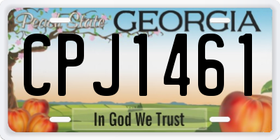 GA license plate CPJ1461