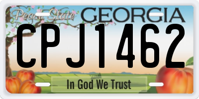 GA license plate CPJ1462