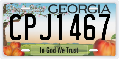 GA license plate CPJ1467