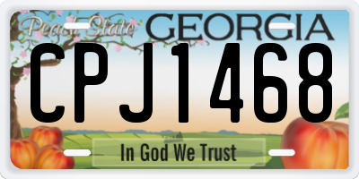 GA license plate CPJ1468