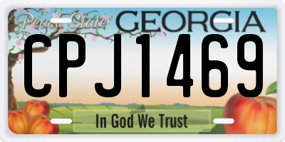 GA license plate CPJ1469