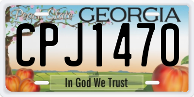 GA license plate CPJ1470