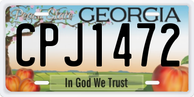 GA license plate CPJ1472