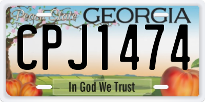 GA license plate CPJ1474