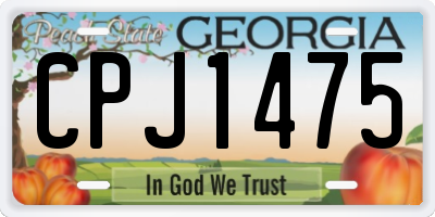 GA license plate CPJ1475