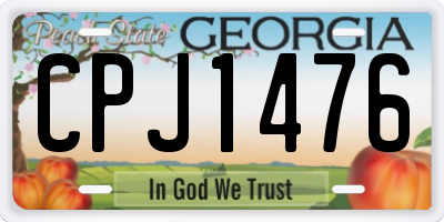GA license plate CPJ1476