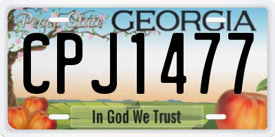 GA license plate CPJ1477