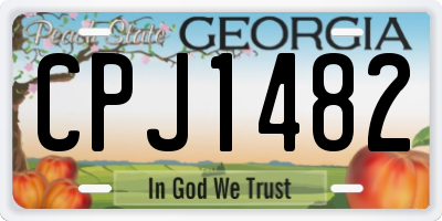 GA license plate CPJ1482