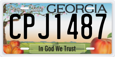 GA license plate CPJ1487