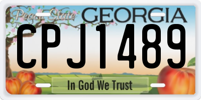 GA license plate CPJ1489