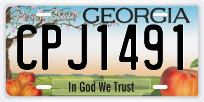 GA license plate CPJ1491