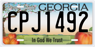 GA license plate CPJ1492