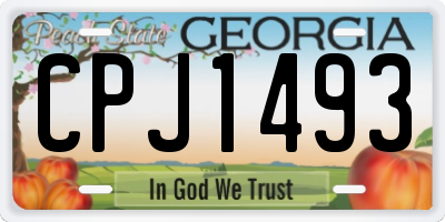 GA license plate CPJ1493