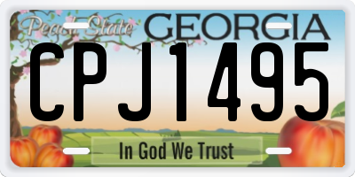 GA license plate CPJ1495