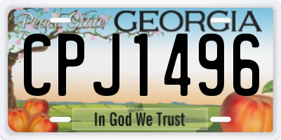 GA license plate CPJ1496
