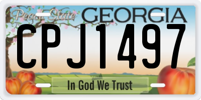 GA license plate CPJ1497