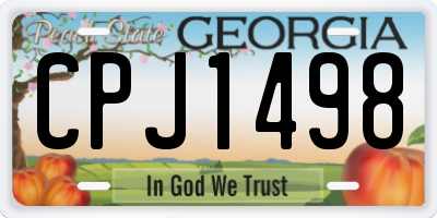 GA license plate CPJ1498