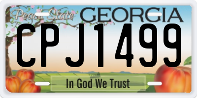 GA license plate CPJ1499