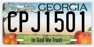 GA license plate CPJ1501