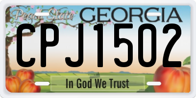 GA license plate CPJ1502