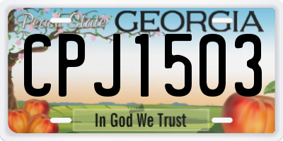 GA license plate CPJ1503