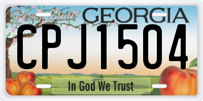 GA license plate CPJ1504