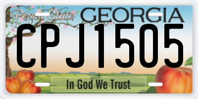 GA license plate CPJ1505