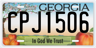 GA license plate CPJ1506