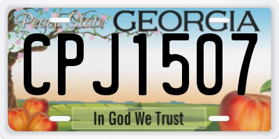 GA license plate CPJ1507